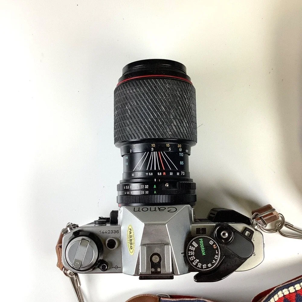 Canon AE-1 Program 35mm Film Camera w/ Tokina 70-210mm Lens TESTED GOOD * READ
